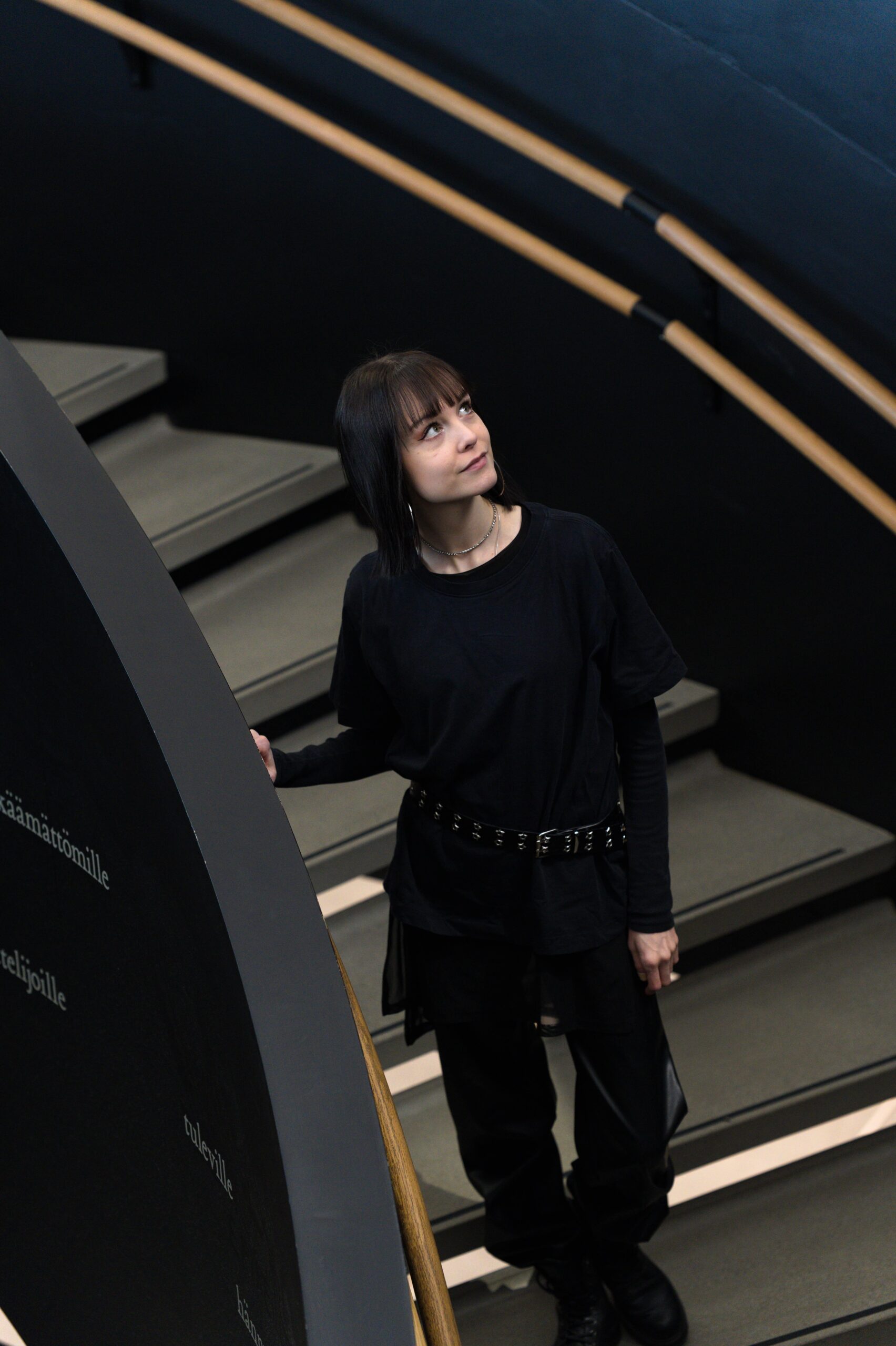 woman on a staircase