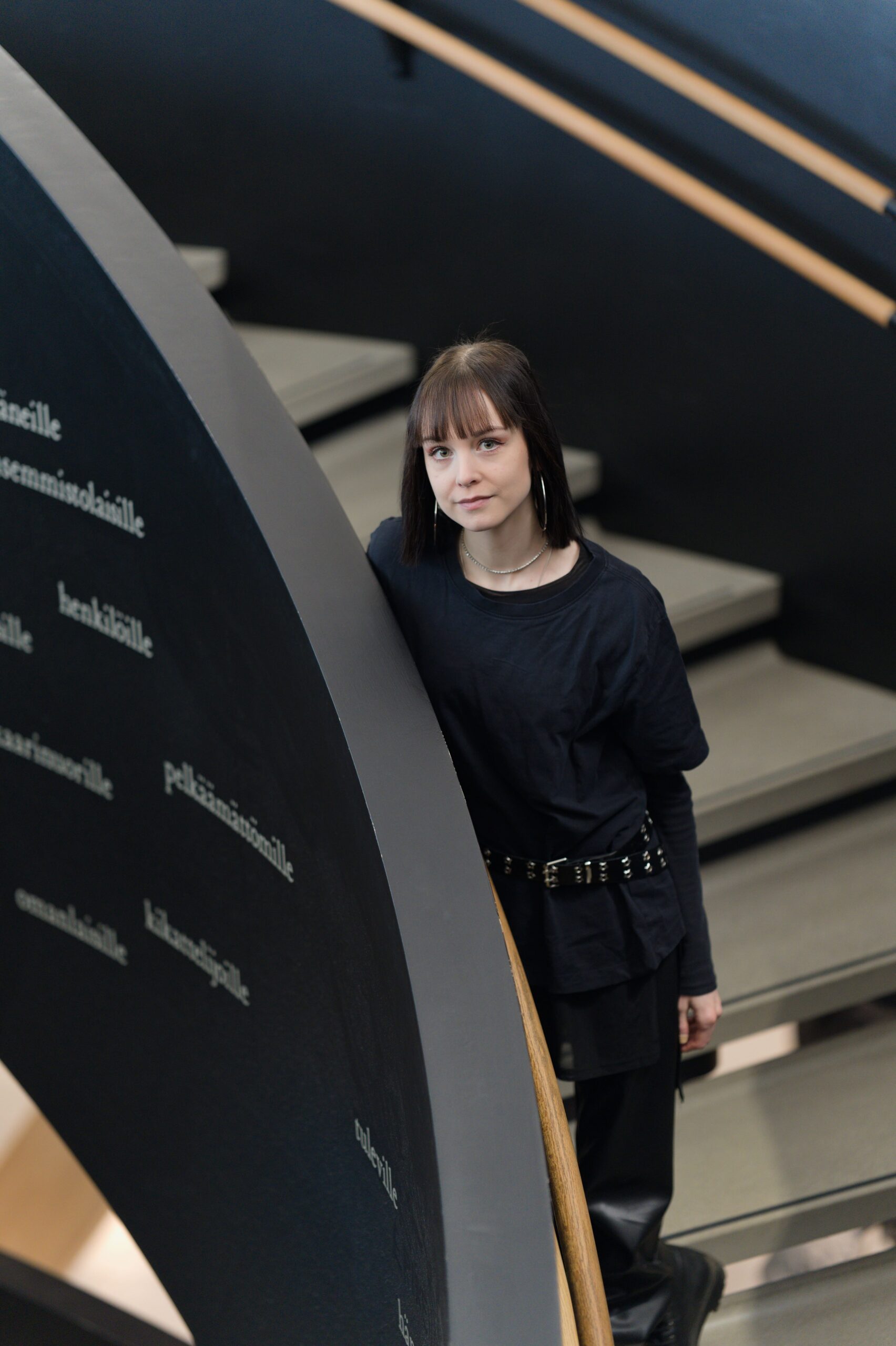 woman on a staircase
