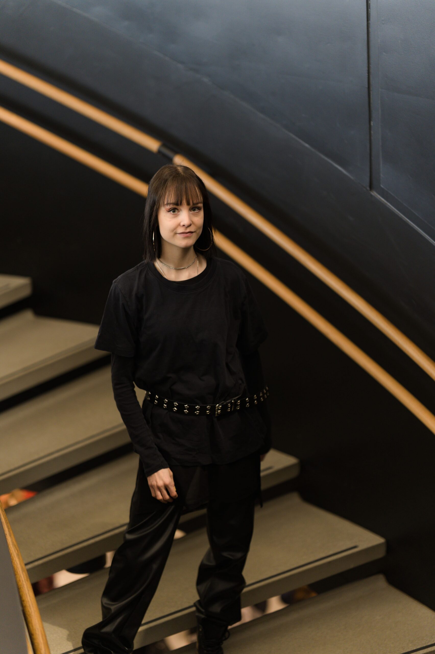 woman on a staircase